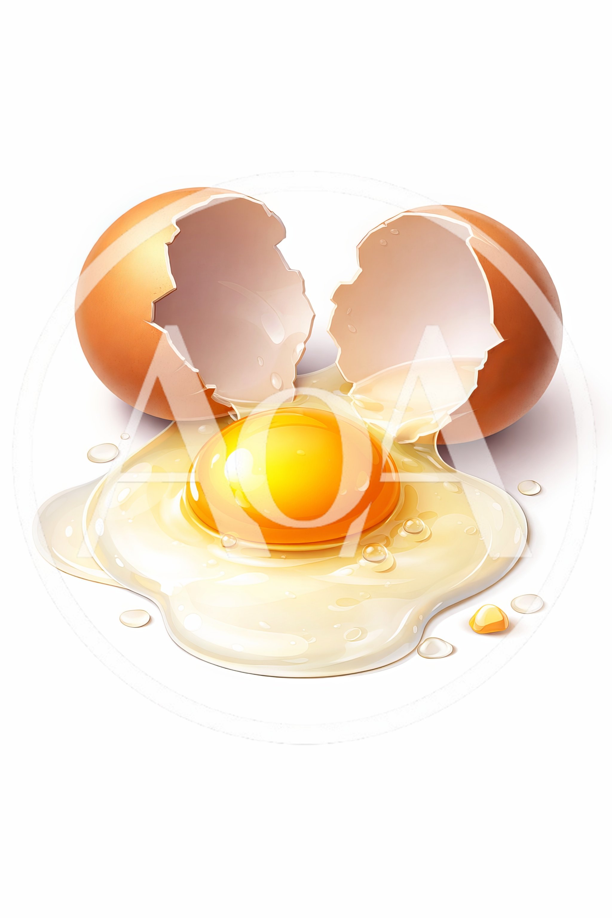 Broken Raw Egg With Yolk And White