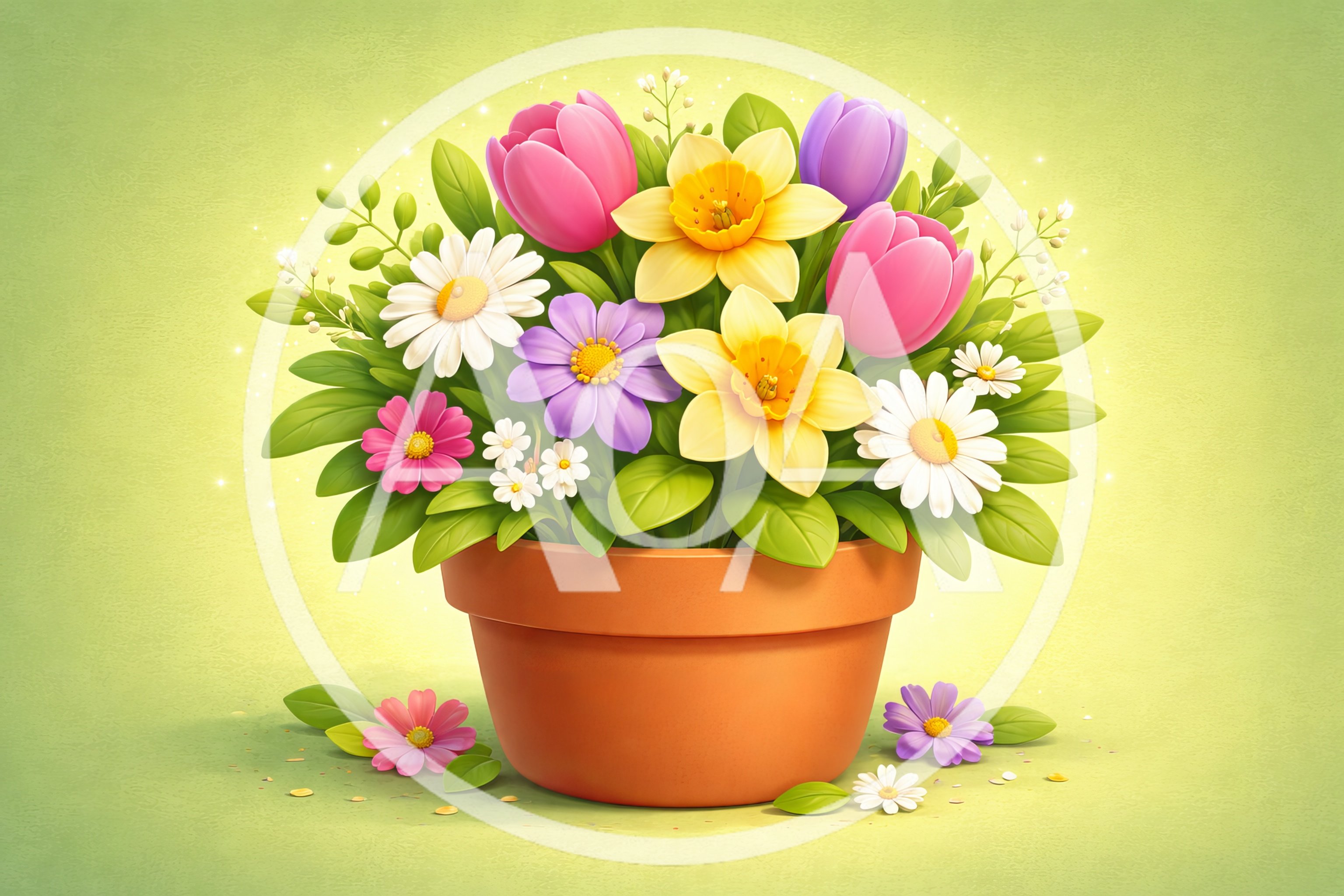 Spring Flower Bouquet in Terracotta Pot