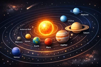 Artistic Illustration Of The Solar System With Planets