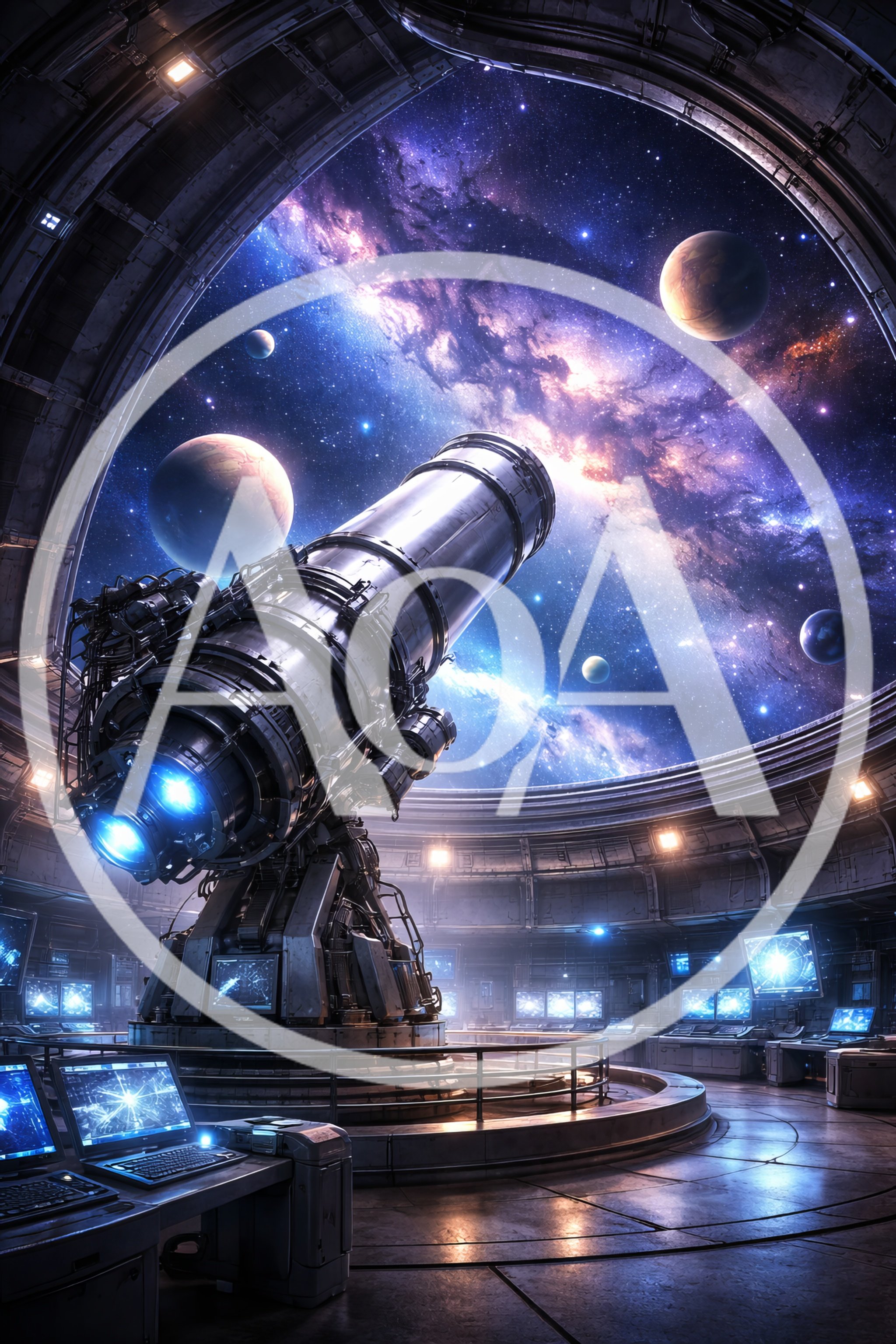 Futuristic Space Observatory With Large Telescope