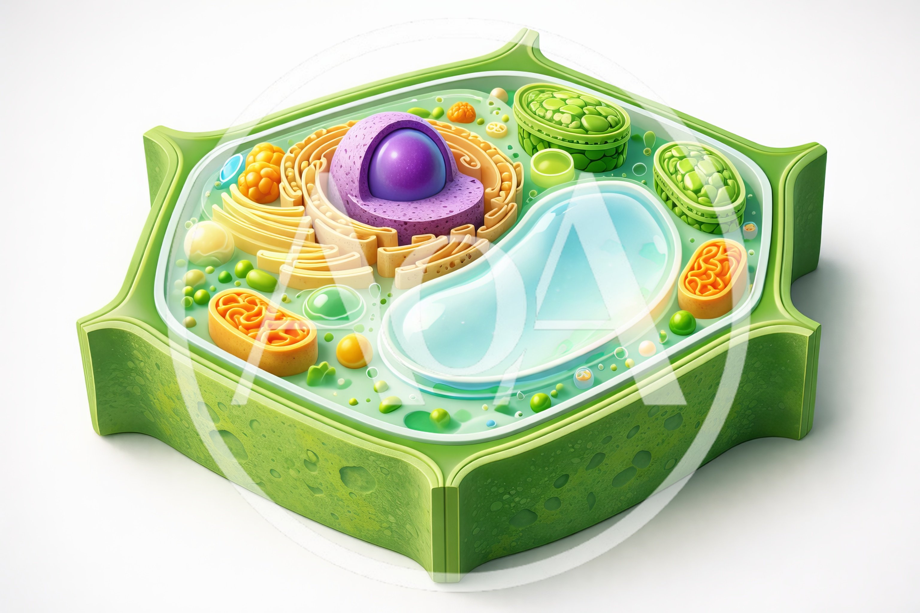 3D Rendered Plant Cell Anatomy Diagram