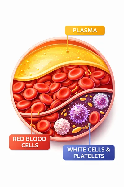 Medical Illustration Of Human Blood Components