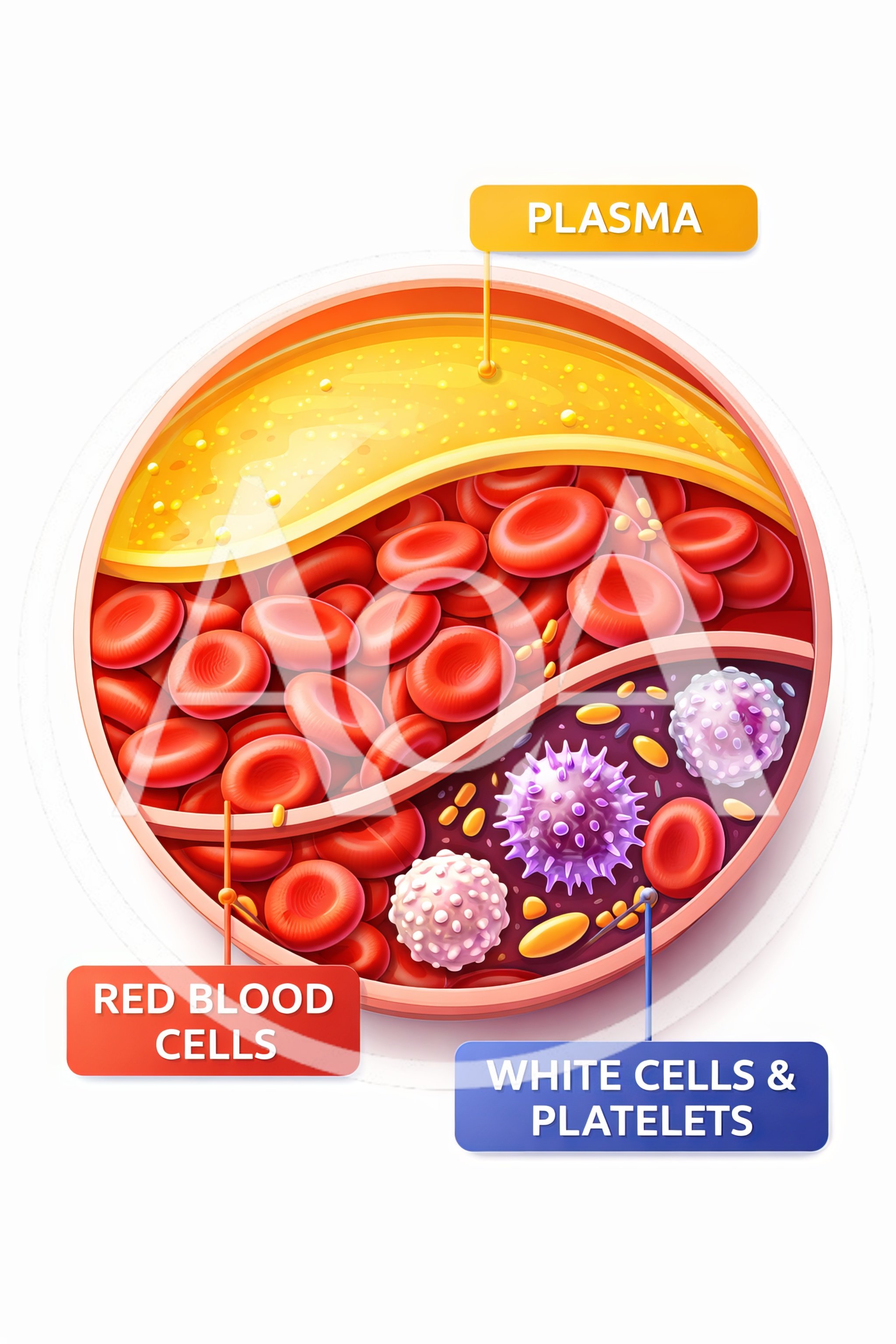 Medical Illustration Of Human Blood Components