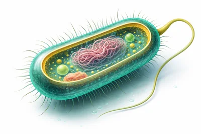 3D Render Of A Prokaryotic Bacterial Cell