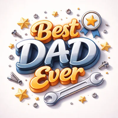 Best Dad Ever Typography With Tools And Stars