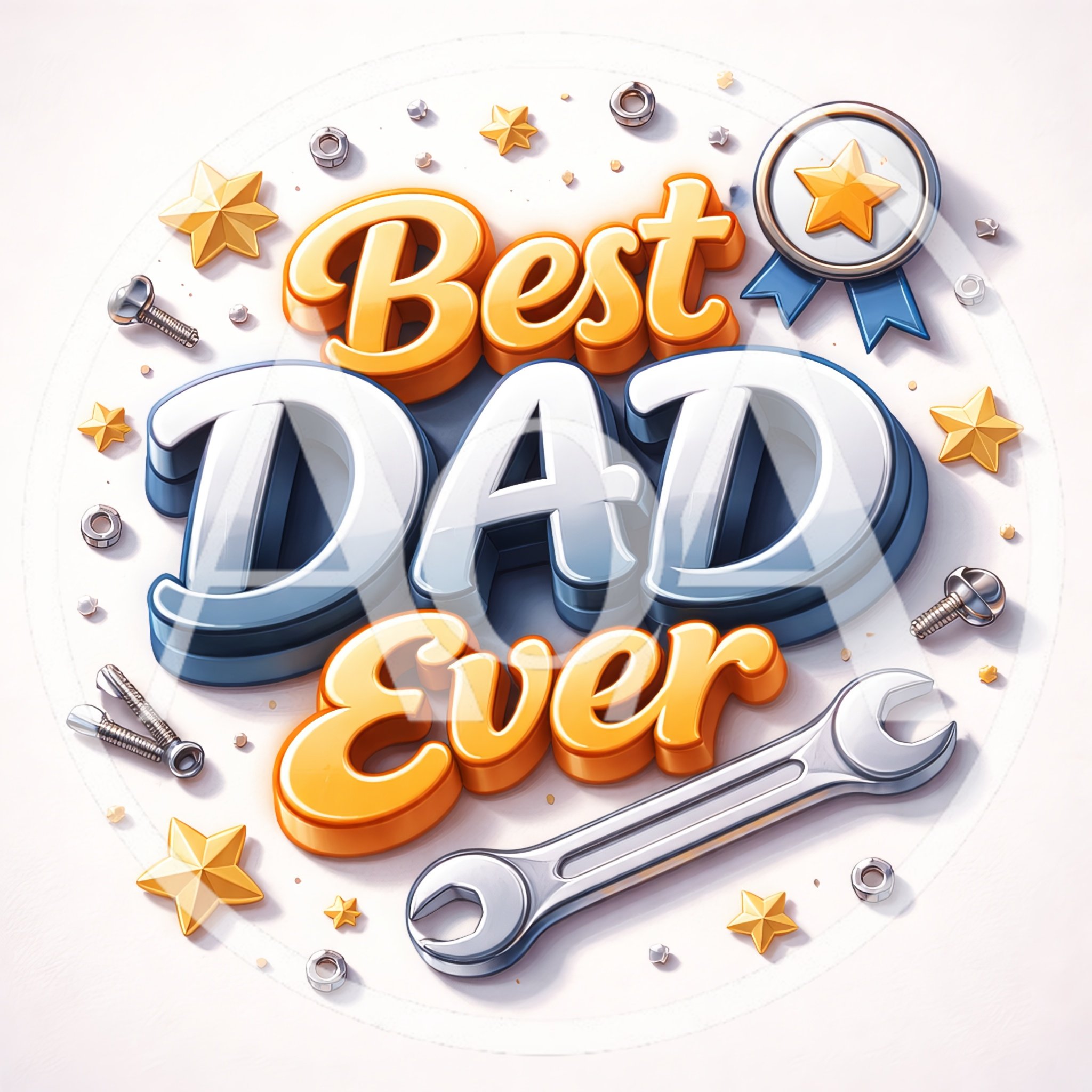 Best Dad Ever Typography With Tools And Stars