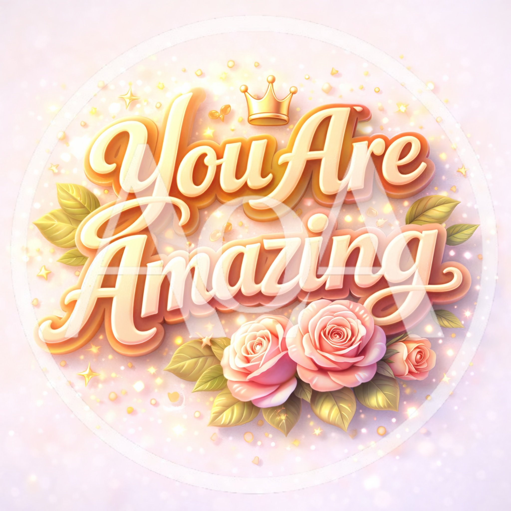 You Are Amazing Text With Roses And Crown