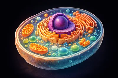 3D Rendered Biological Animal Cell Anatomy