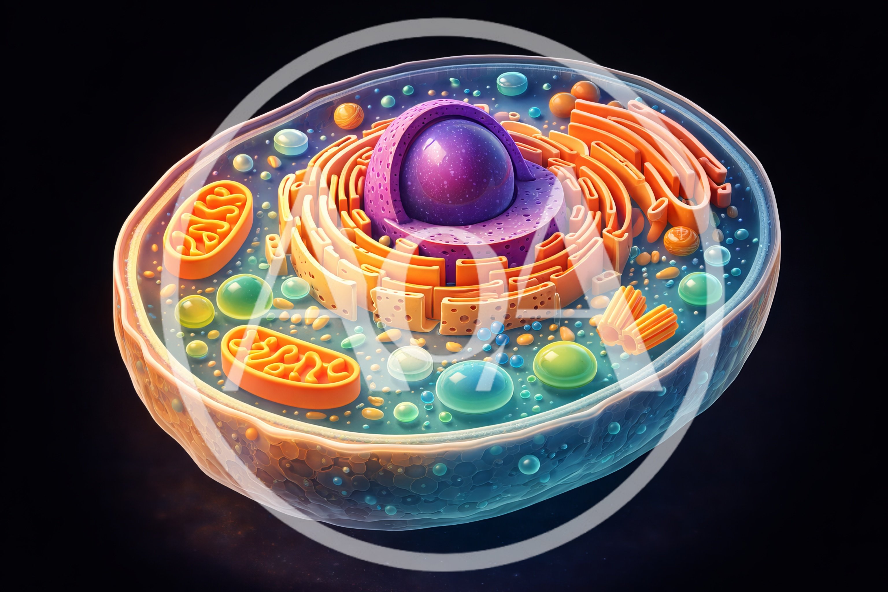 3D Rendered Biological Animal Cell Anatomy