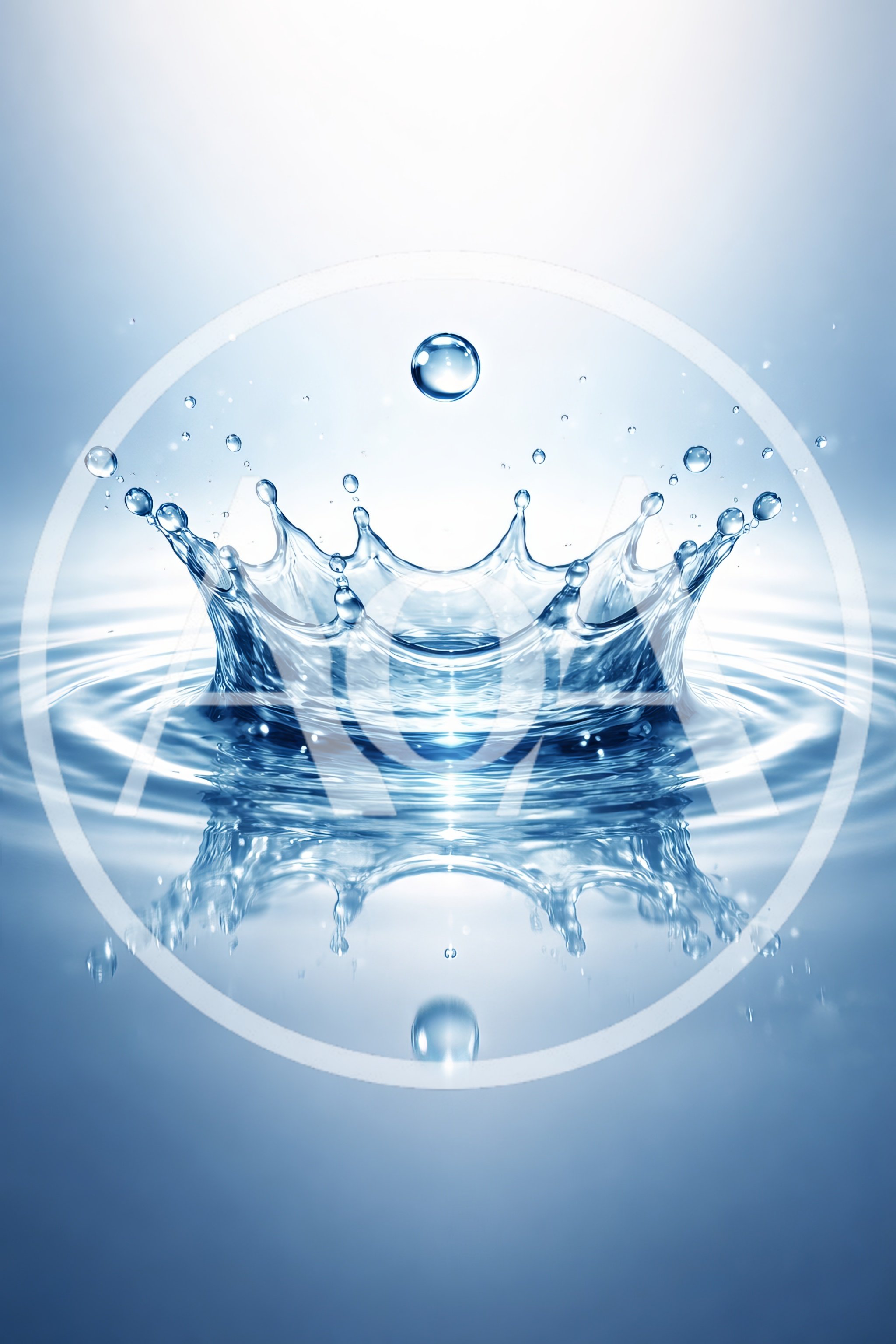 Water Crown Splash With Floating Droplet