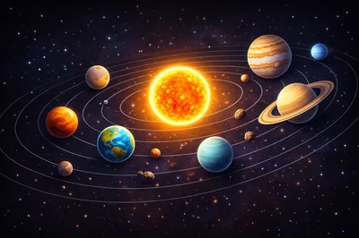 Artistic Illustration Of The Solar System With Planets