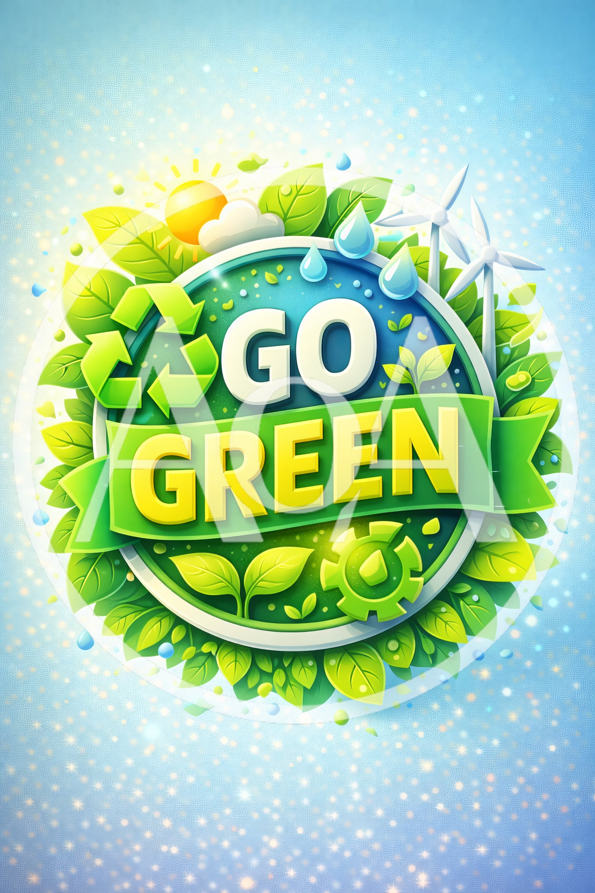Go Green Environmental Awareness Emblem Illustration