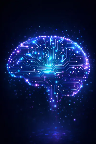 Digital Circuit Board Brain Concept
