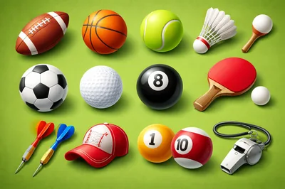 Collection of Various Sports Equipment and Balls