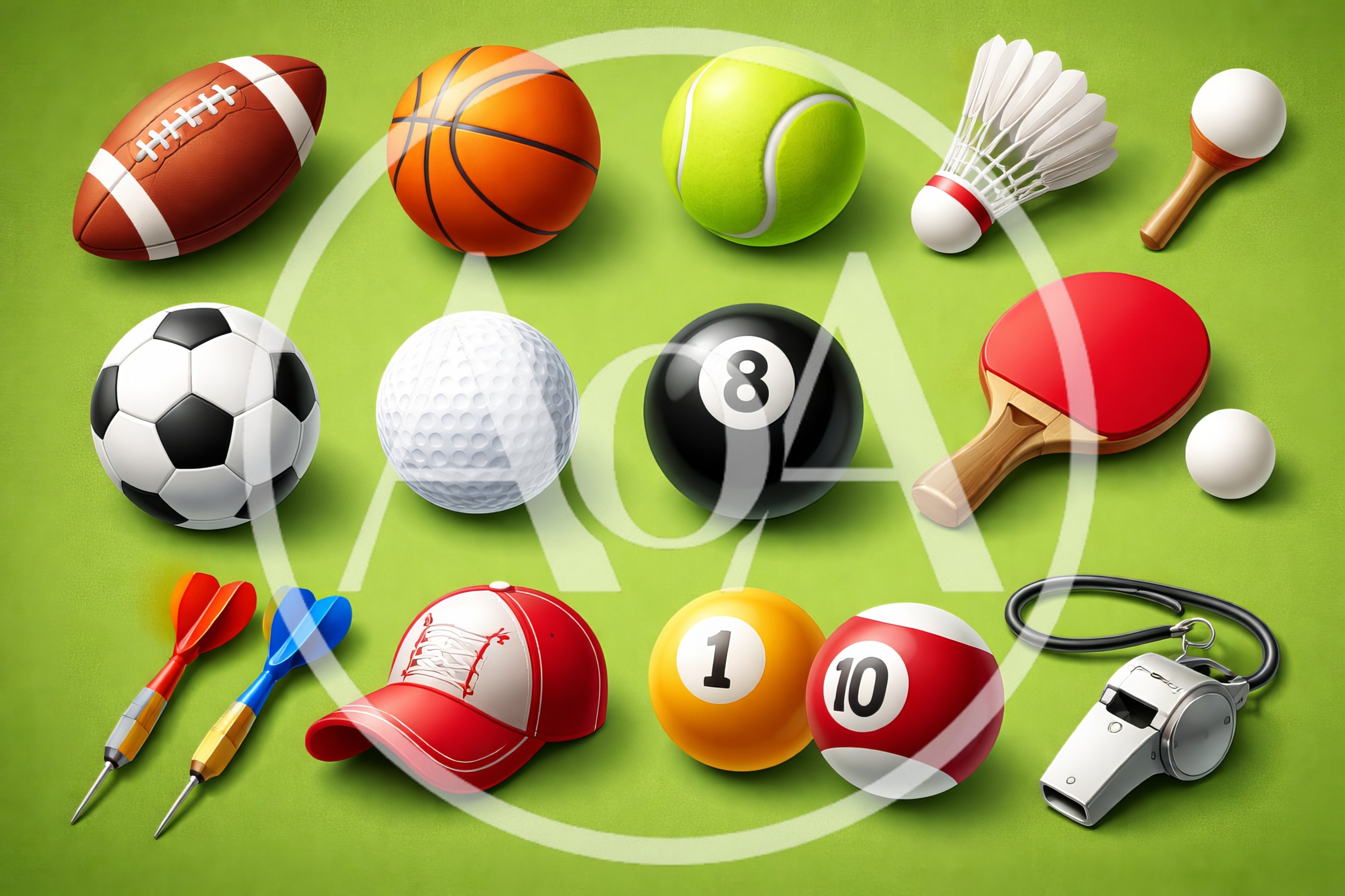 Collection of Various Sports Equipment and Balls