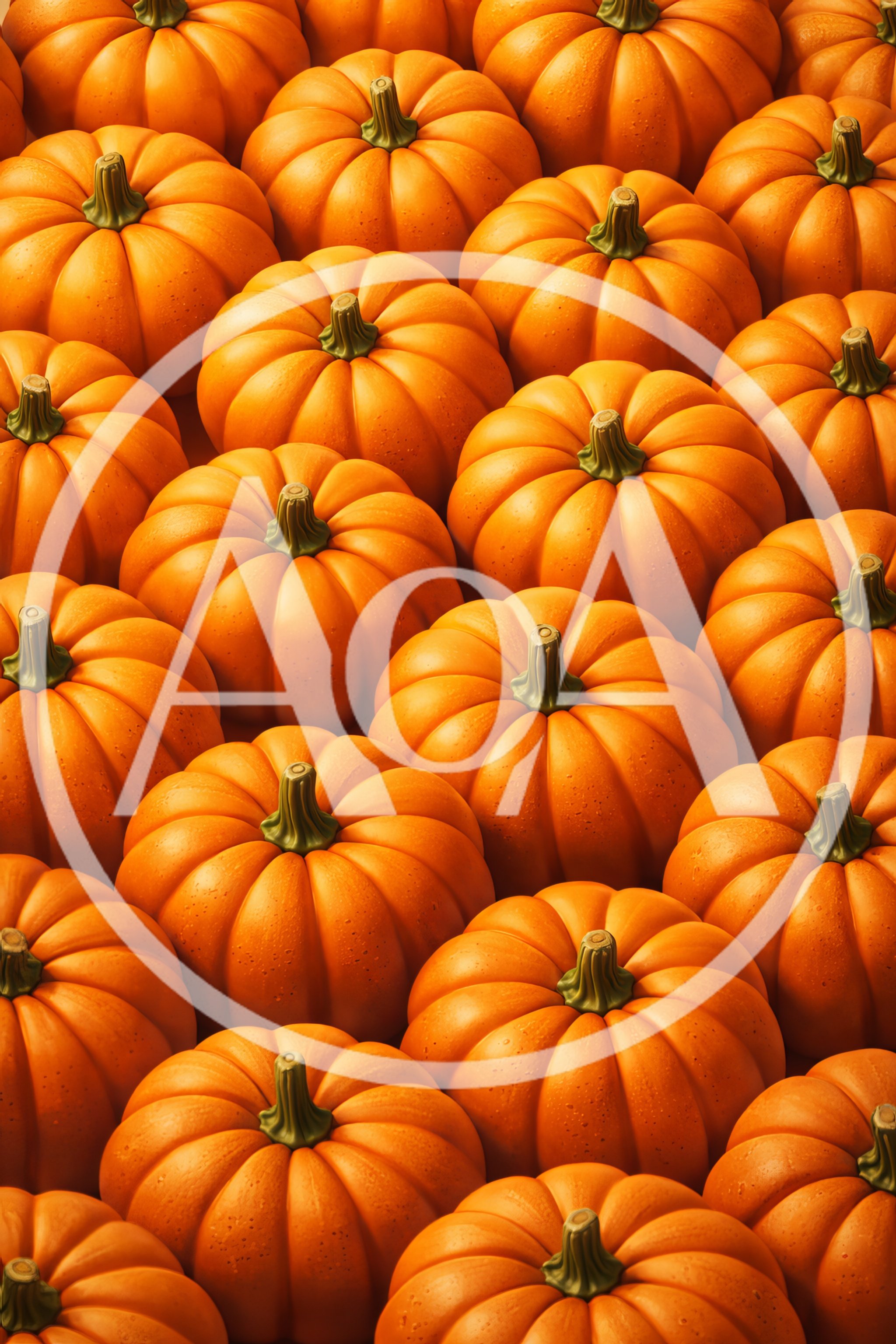 Top View Of Many Orange Pumpkins