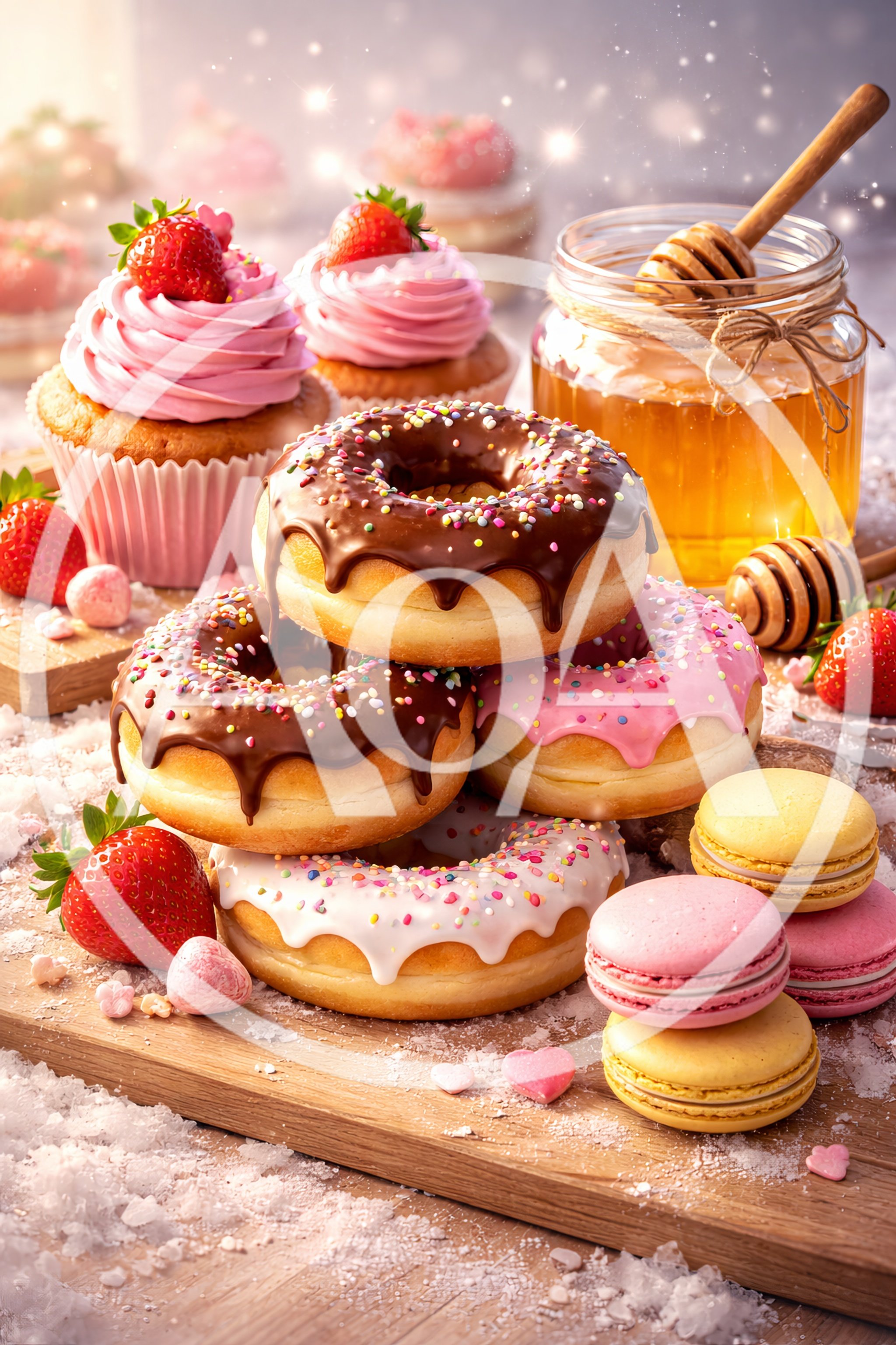 Assorted Sweet Treats With Donuts And Cupcakes