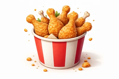 Bucket Of Crispy Fried Chicken Drumsticks