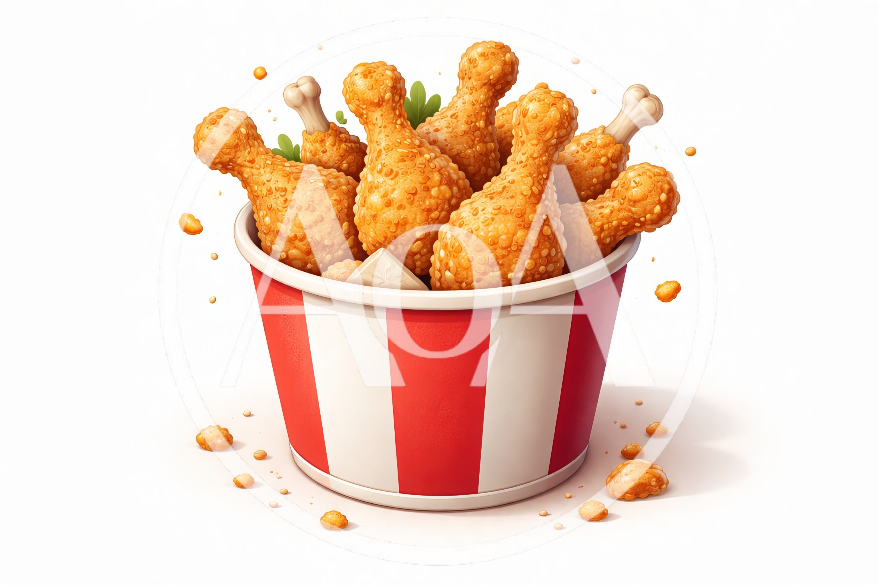 Bucket Of Crispy Fried Chicken Drumsticks