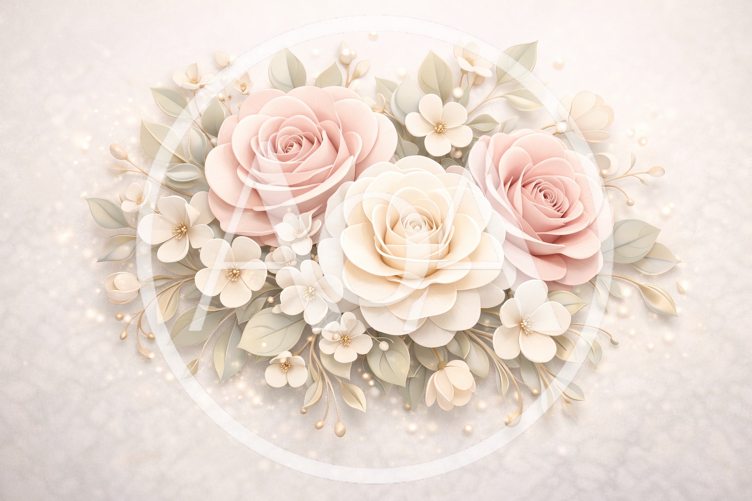 Elegant Pastel Floral Arrangement With Roses And Blossoms