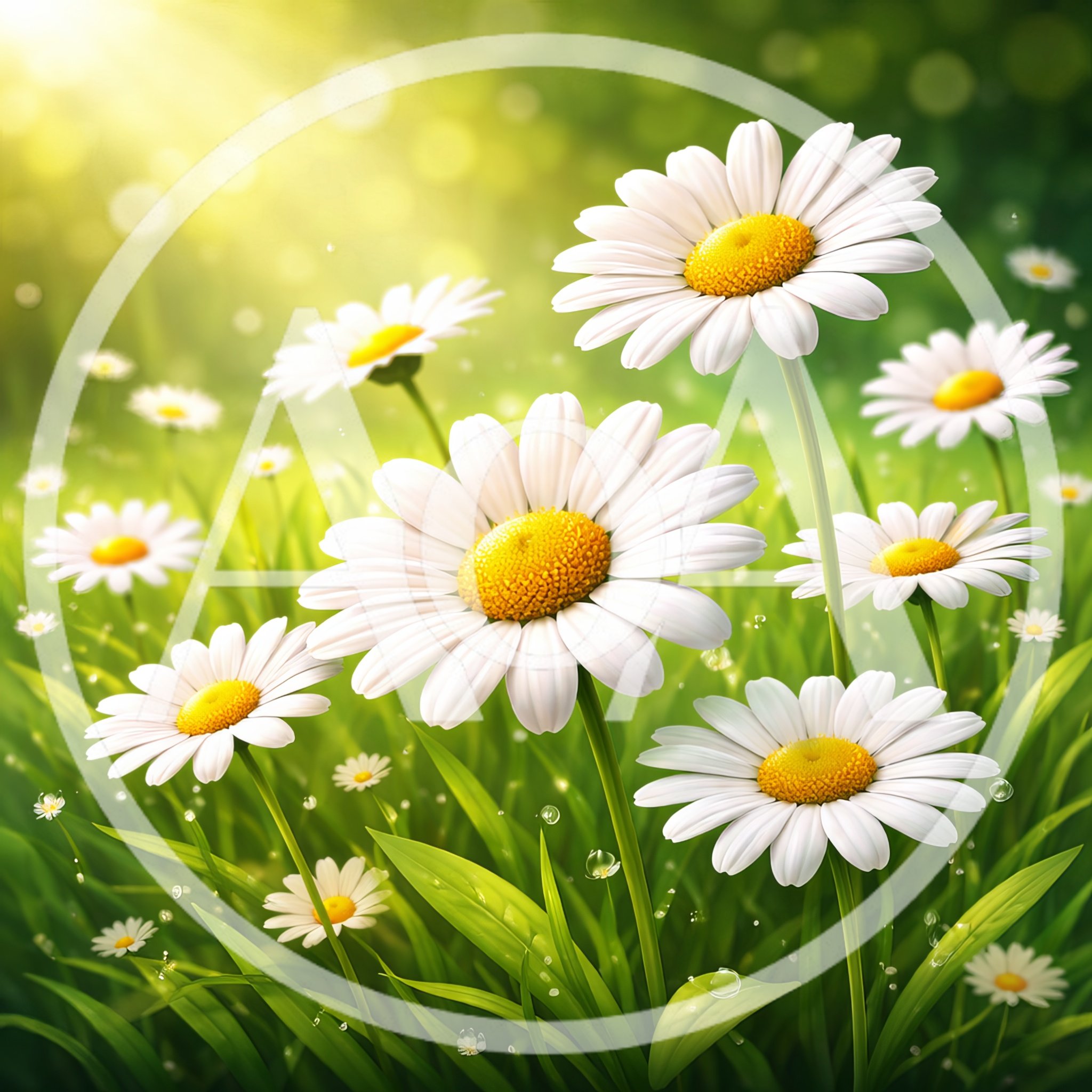 White Daisy Flowers Blooming in a Sunny Meadow