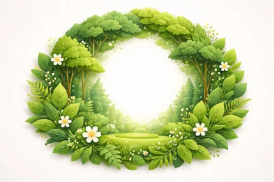Circular Forest Wreath Frame With Central Display Platform