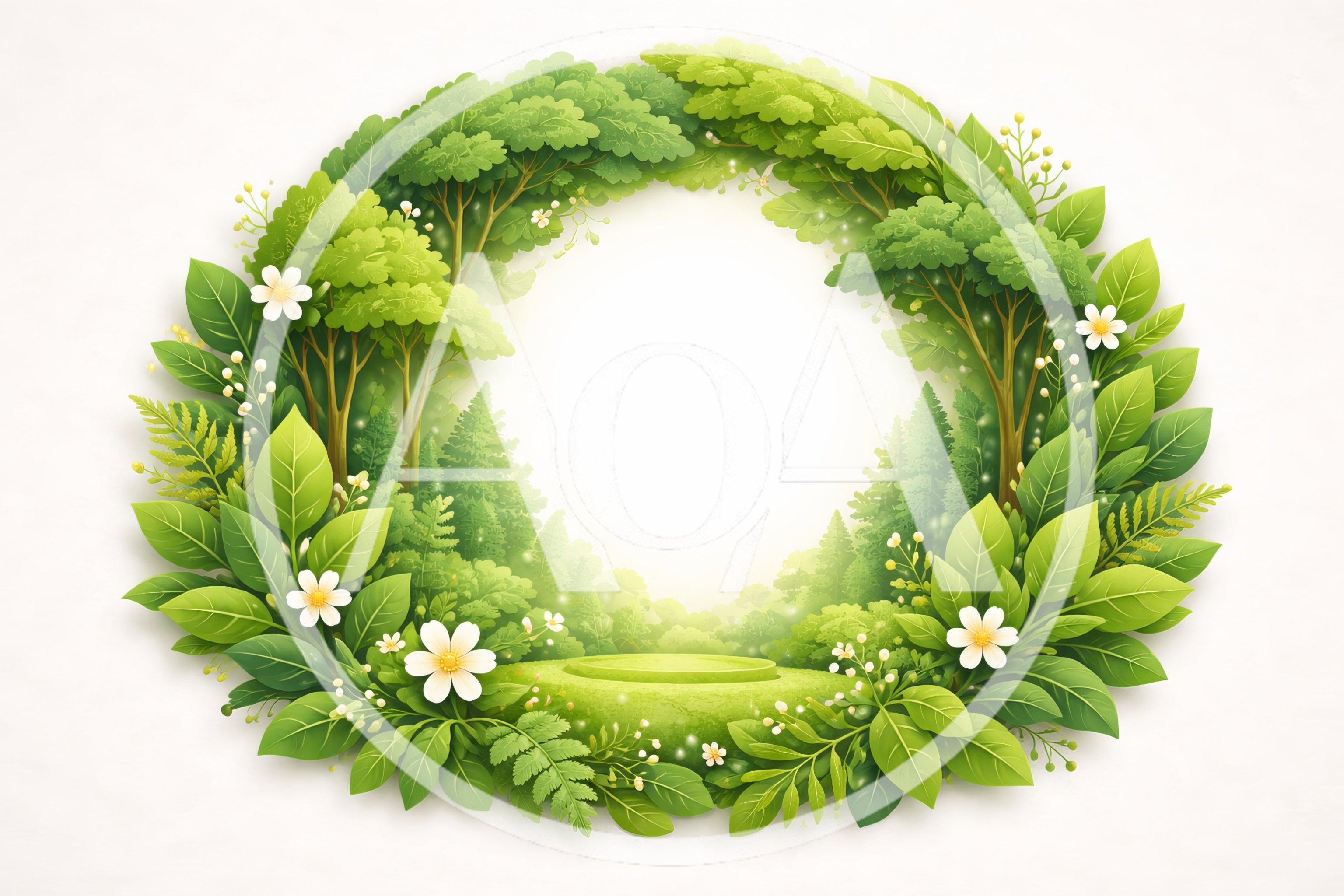 Circular Forest Wreath Frame With Central Display Platform