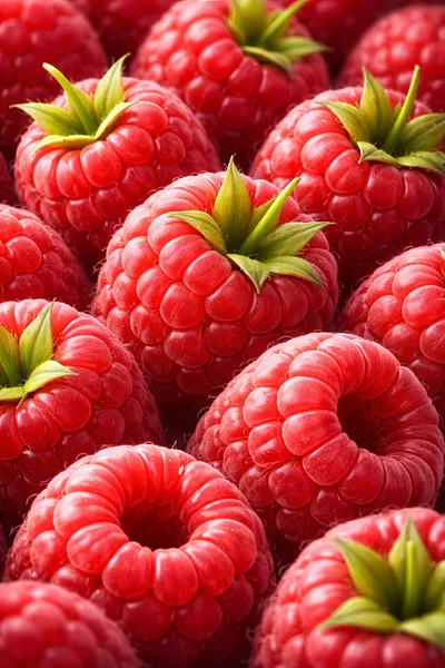 Fresh Ripe Raspberries Close Up Background