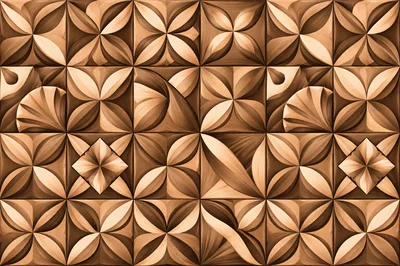 3D Wooden Geometric Pattern Wall Texture