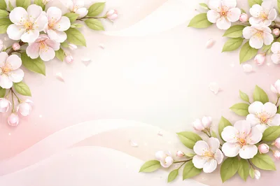 Soft Pink Cherry Blossom Floral Background