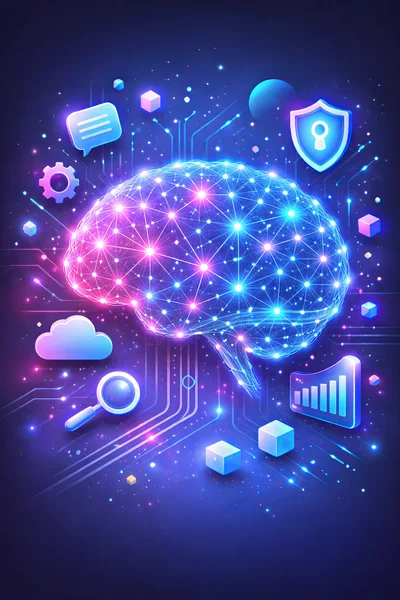 Digital Artificial Intelligence Brain Network Concept