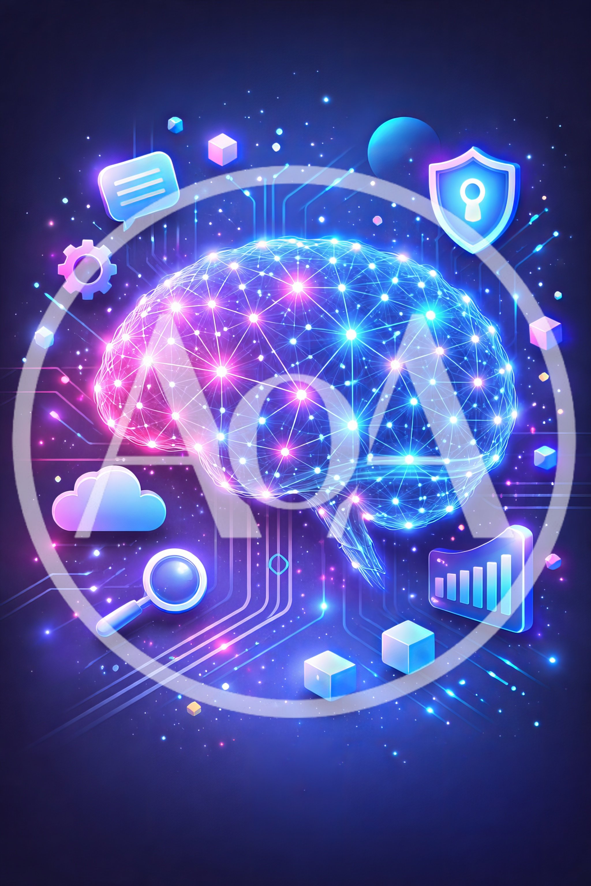 Digital Artificial Intelligence Brain Network Concept