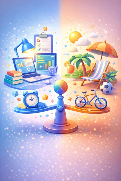 Work Life Balance Conceptual Illustration