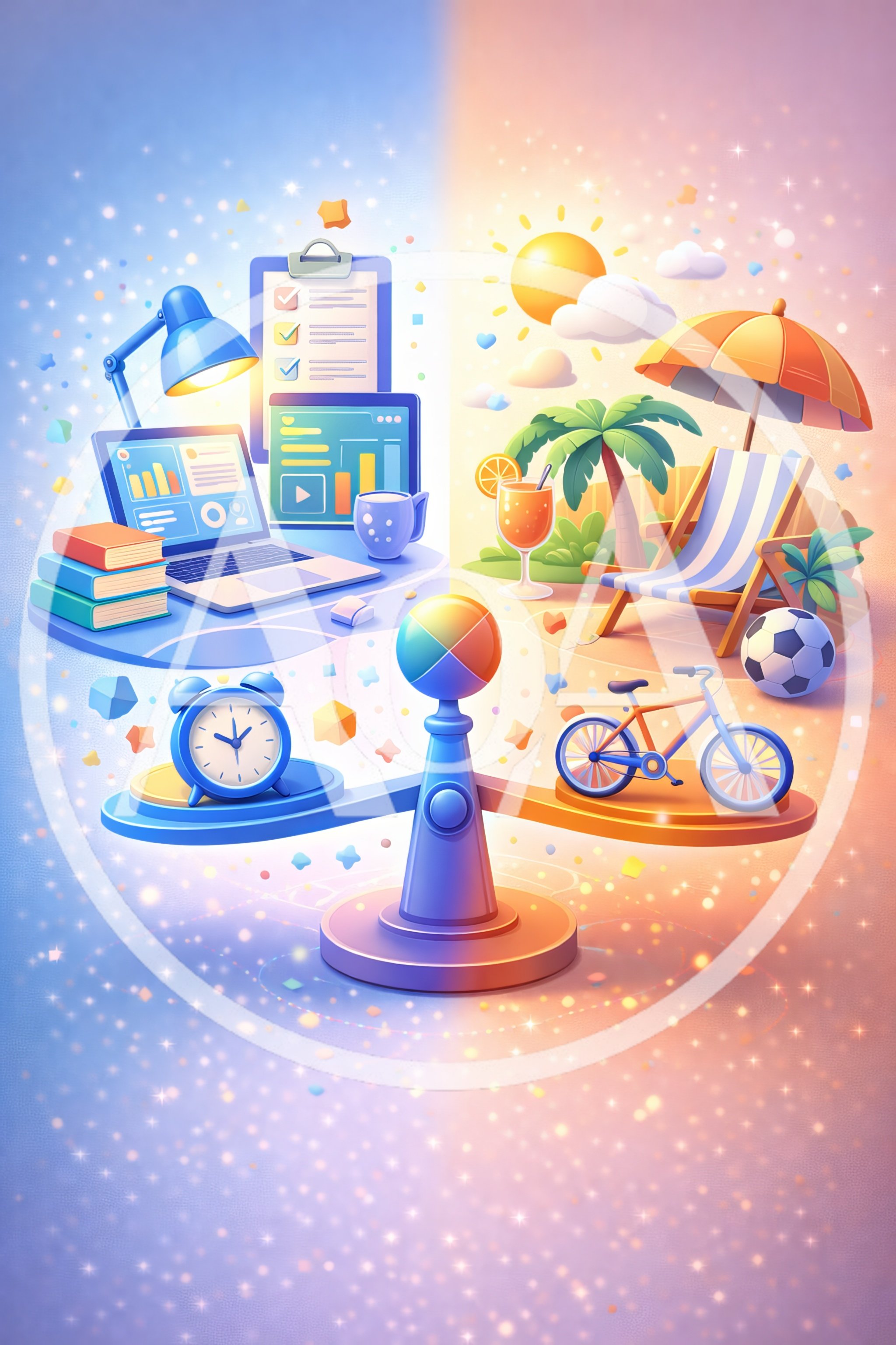 Work Life Balance Conceptual Illustration