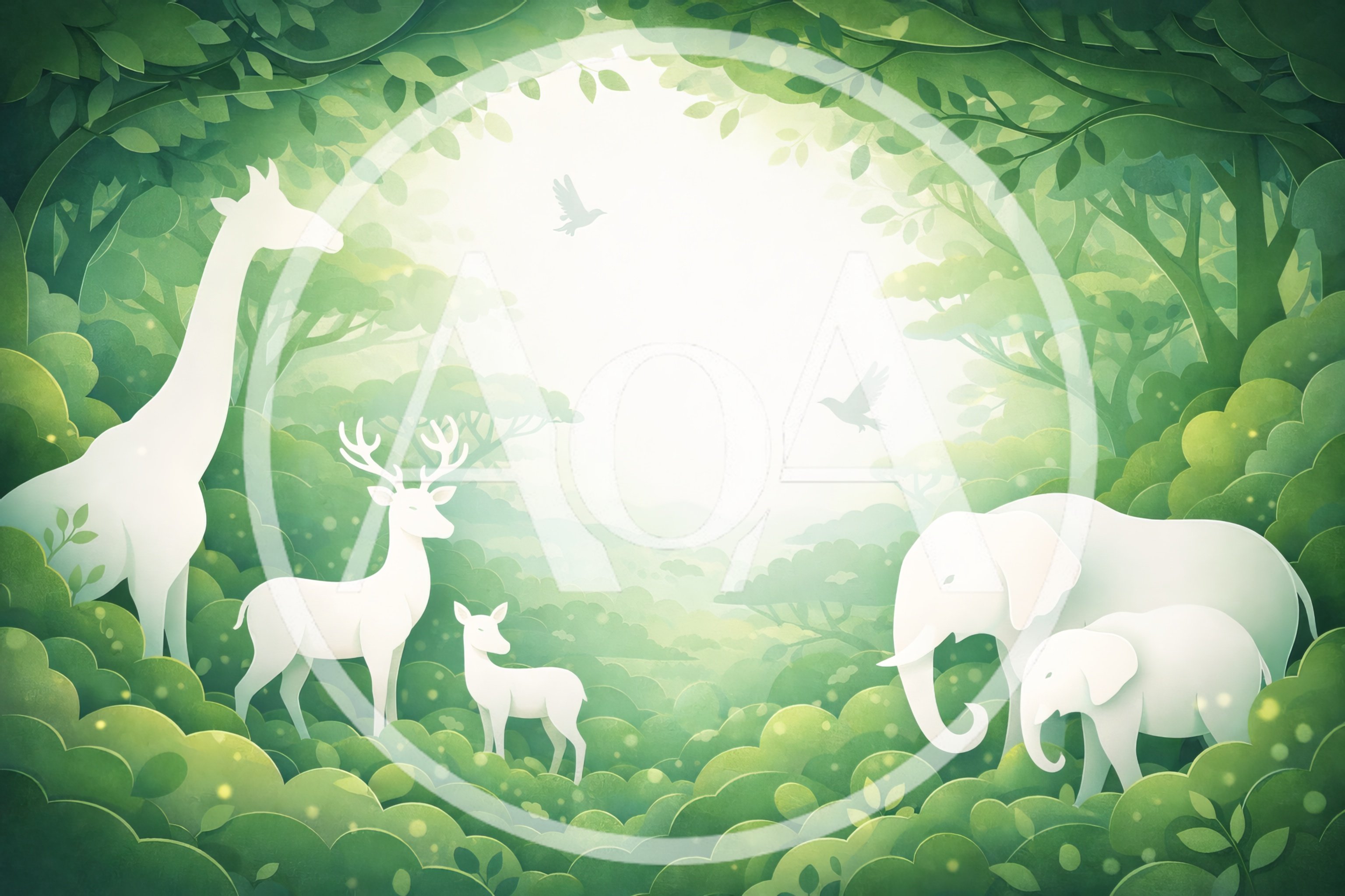 Paper Cutout Style Forest Animals Illustration