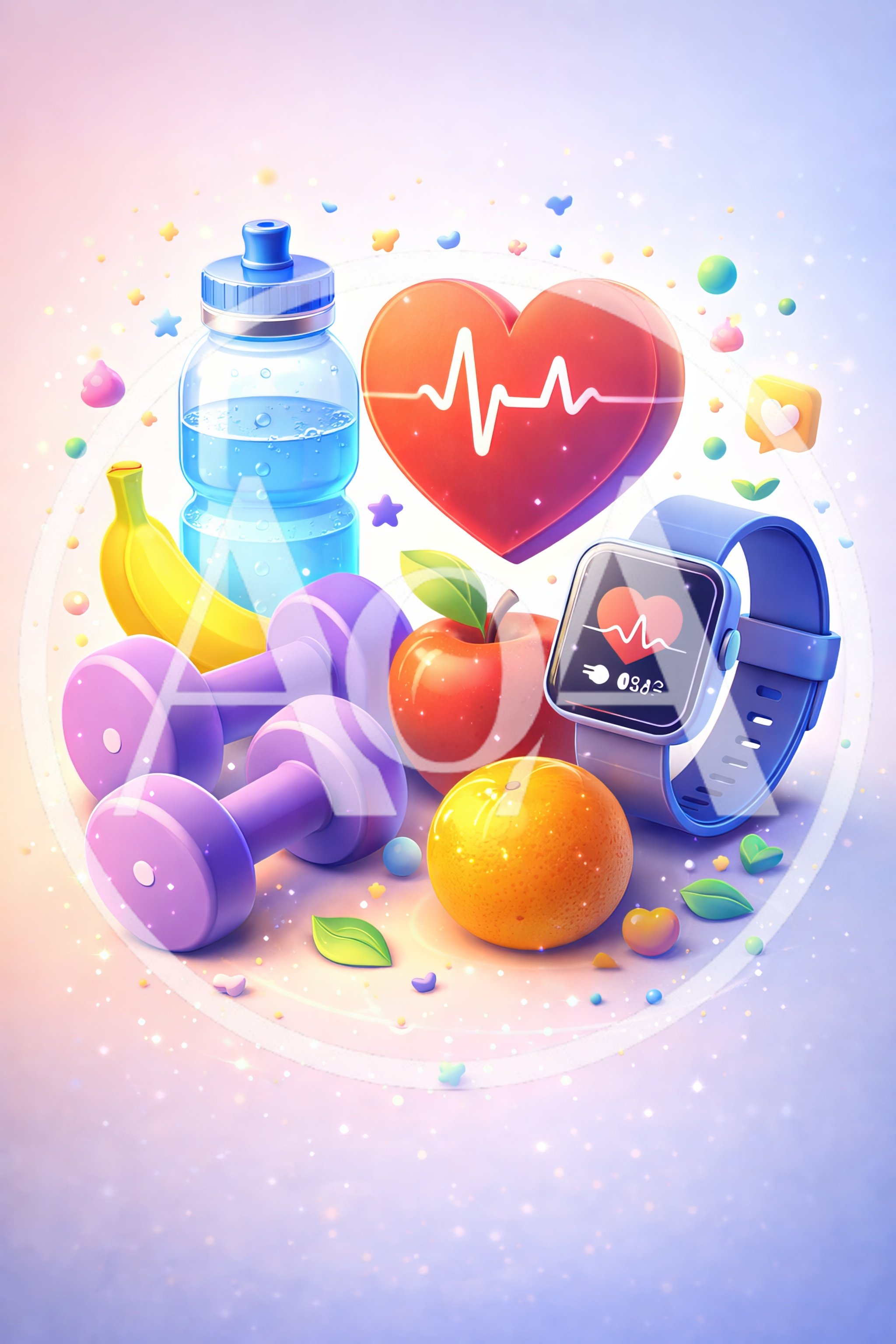 Healthy Lifestyle Concept With Fitness Equipment And Fruit