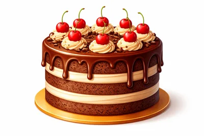 Decadent Chocolate Layer Cake With Cherries