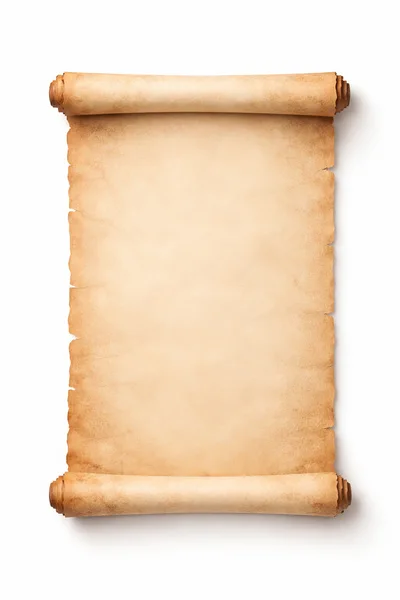Vintage Parchment Paper Scroll Isolated On White Background