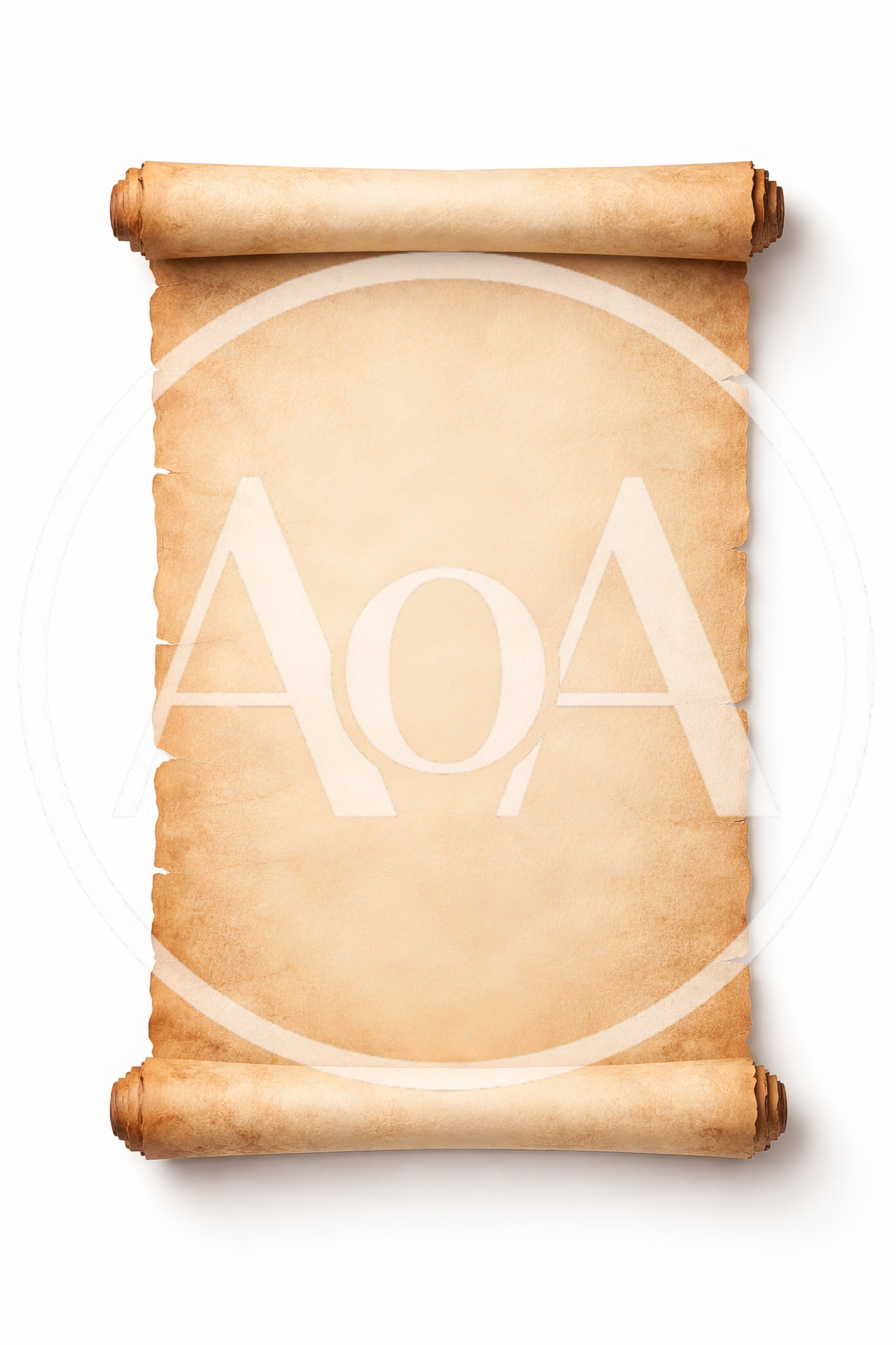 Vintage Parchment Paper Scroll Isolated On White Background