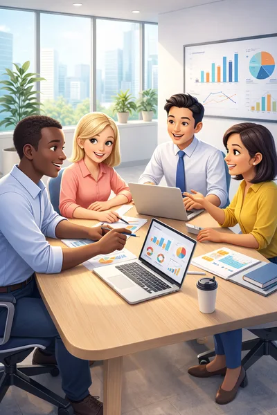 Diverse Professional Team Collaborating In Modern Office Meeting