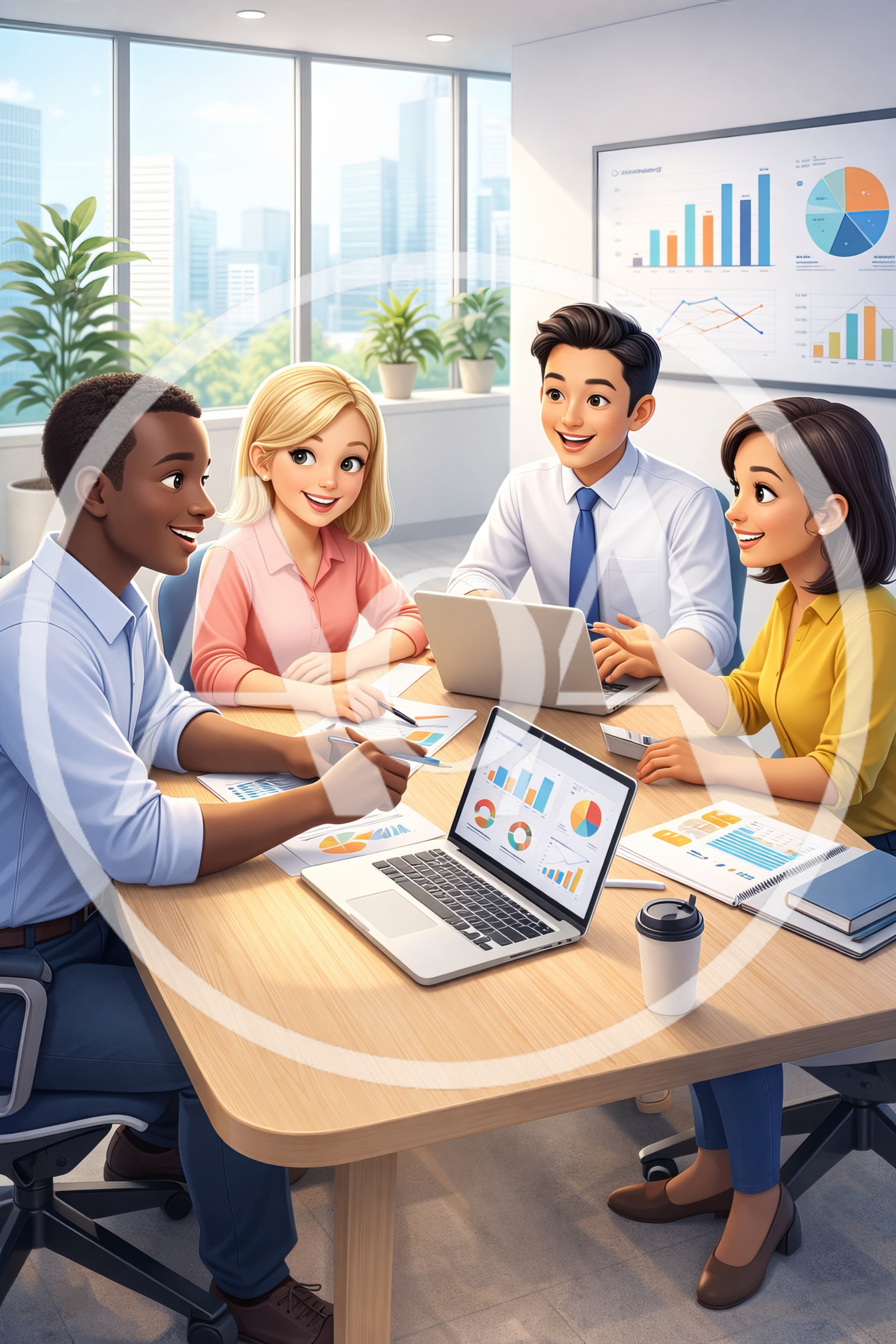 Diverse Professional Team Collaborating In Modern Office Meeting