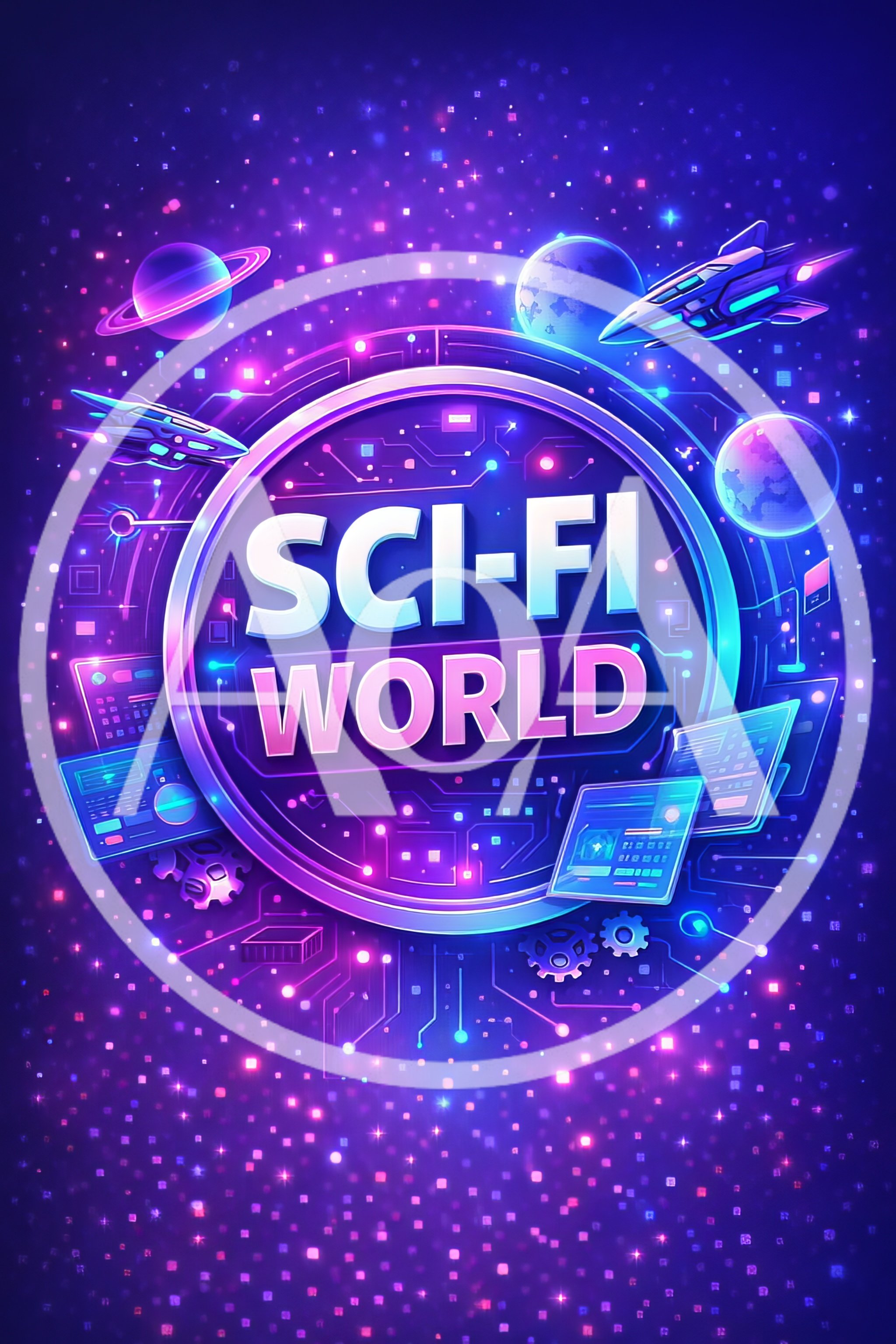 Sci-Fi World Neon Digital Concept Art