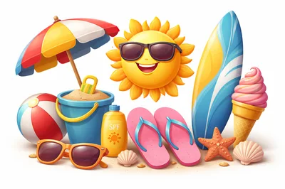 Summer Beach Vacation Elements Collection