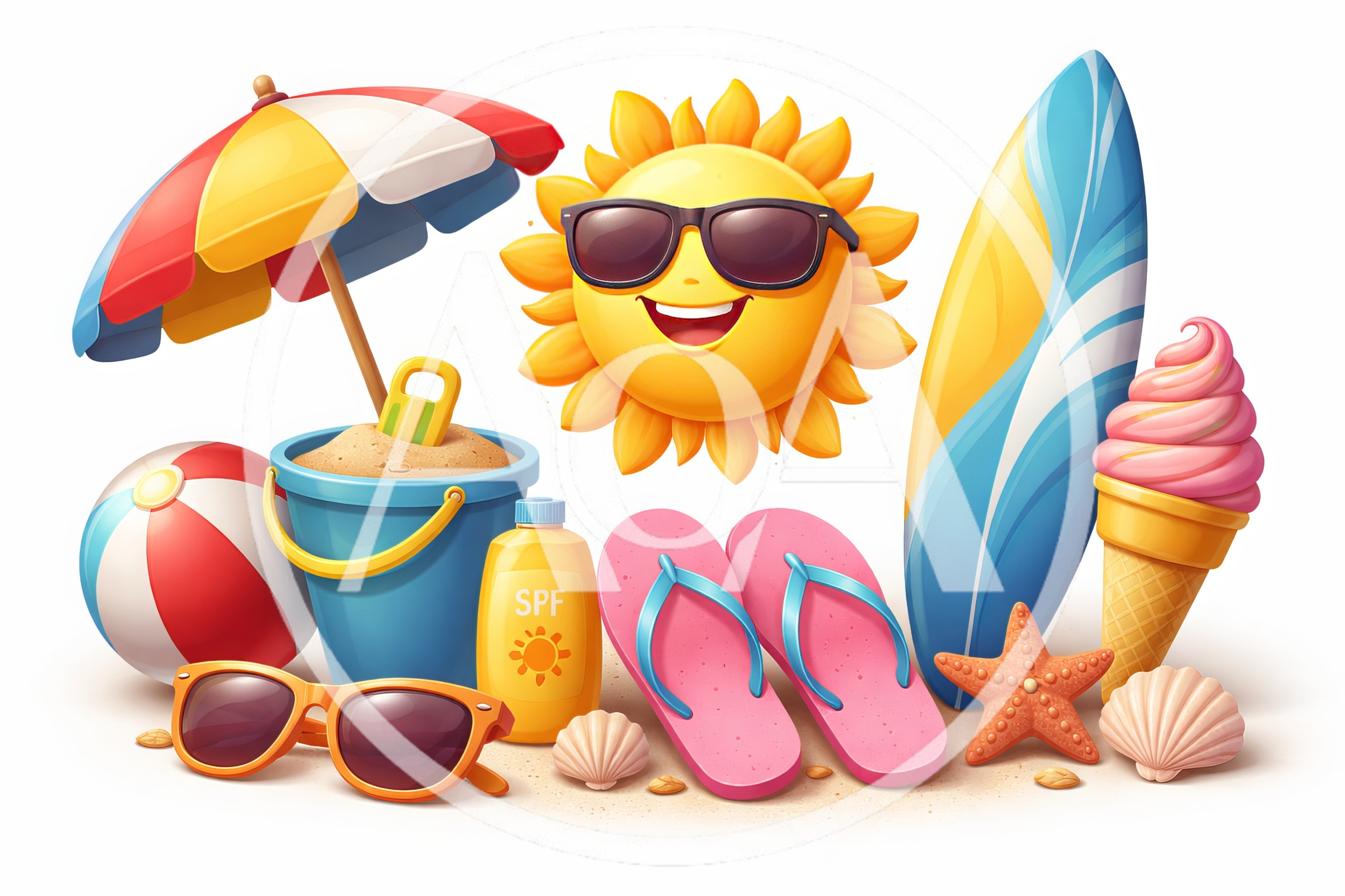Summer Beach Vacation Elements Collection