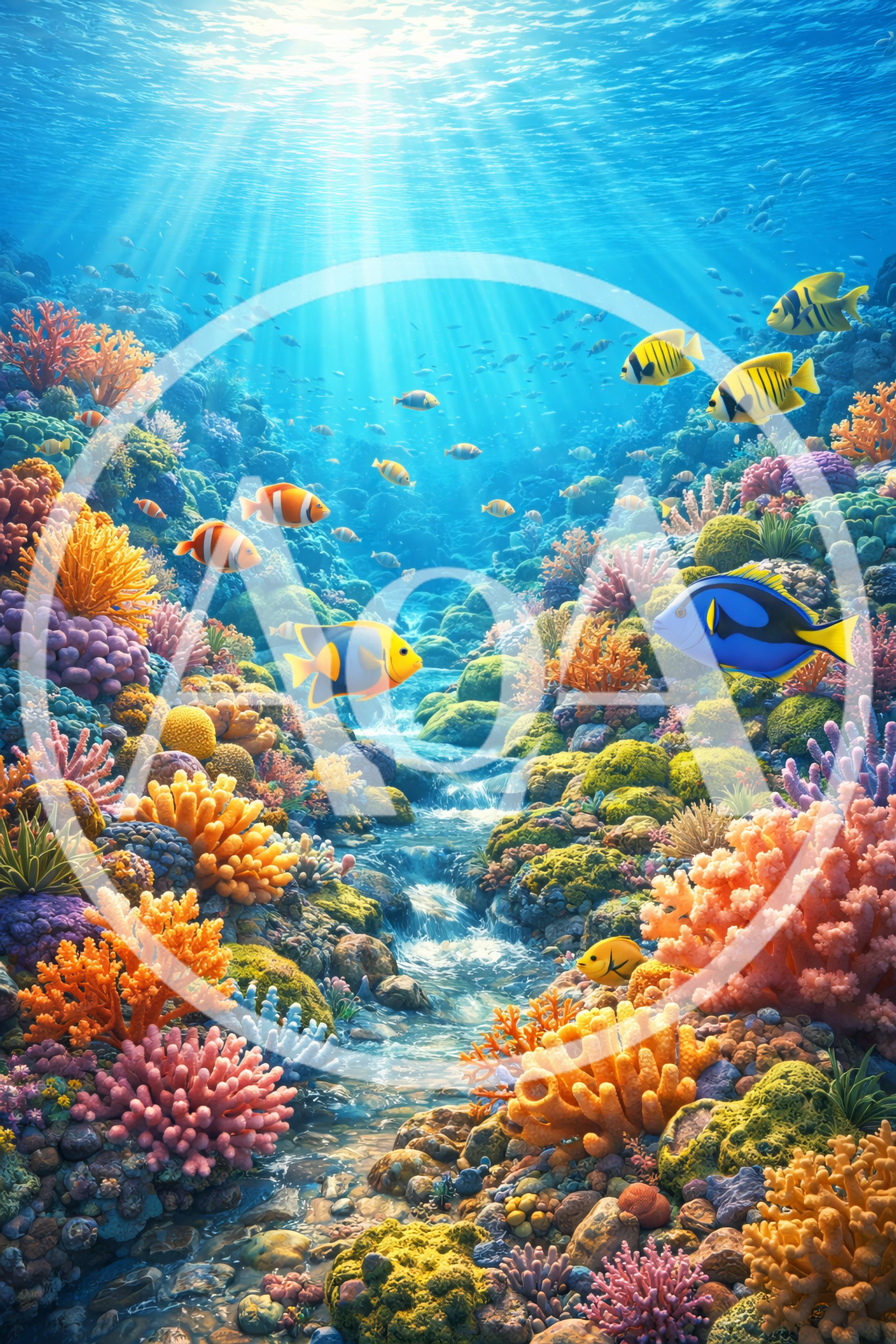 Vibrant Coral Reef Ecosystem With Tropical Fish