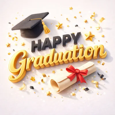 3D Graduation Celebration Concept with Cap and Diploma