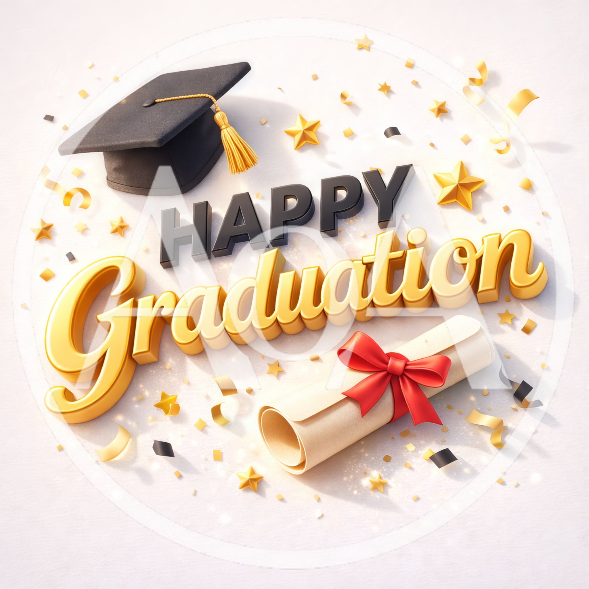 3D Graduation Celebration Concept with Cap and Diploma