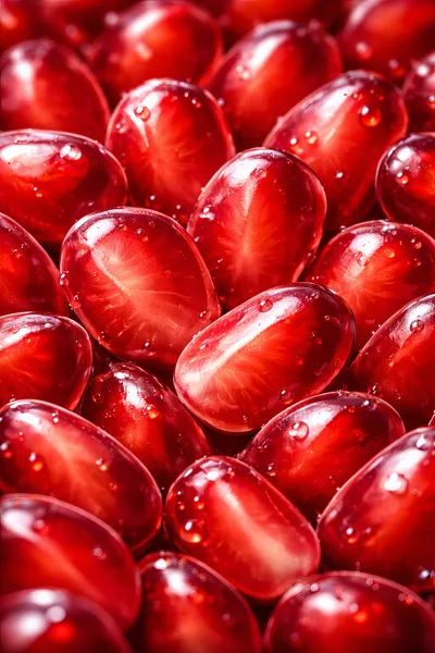 Fresh Pomegranate Arils With Water Droplets