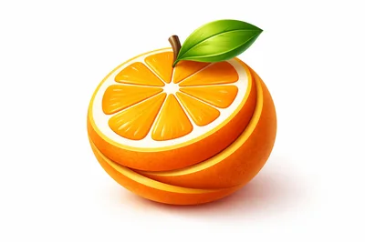 Stylized Sliced Orange Fruit Illustration