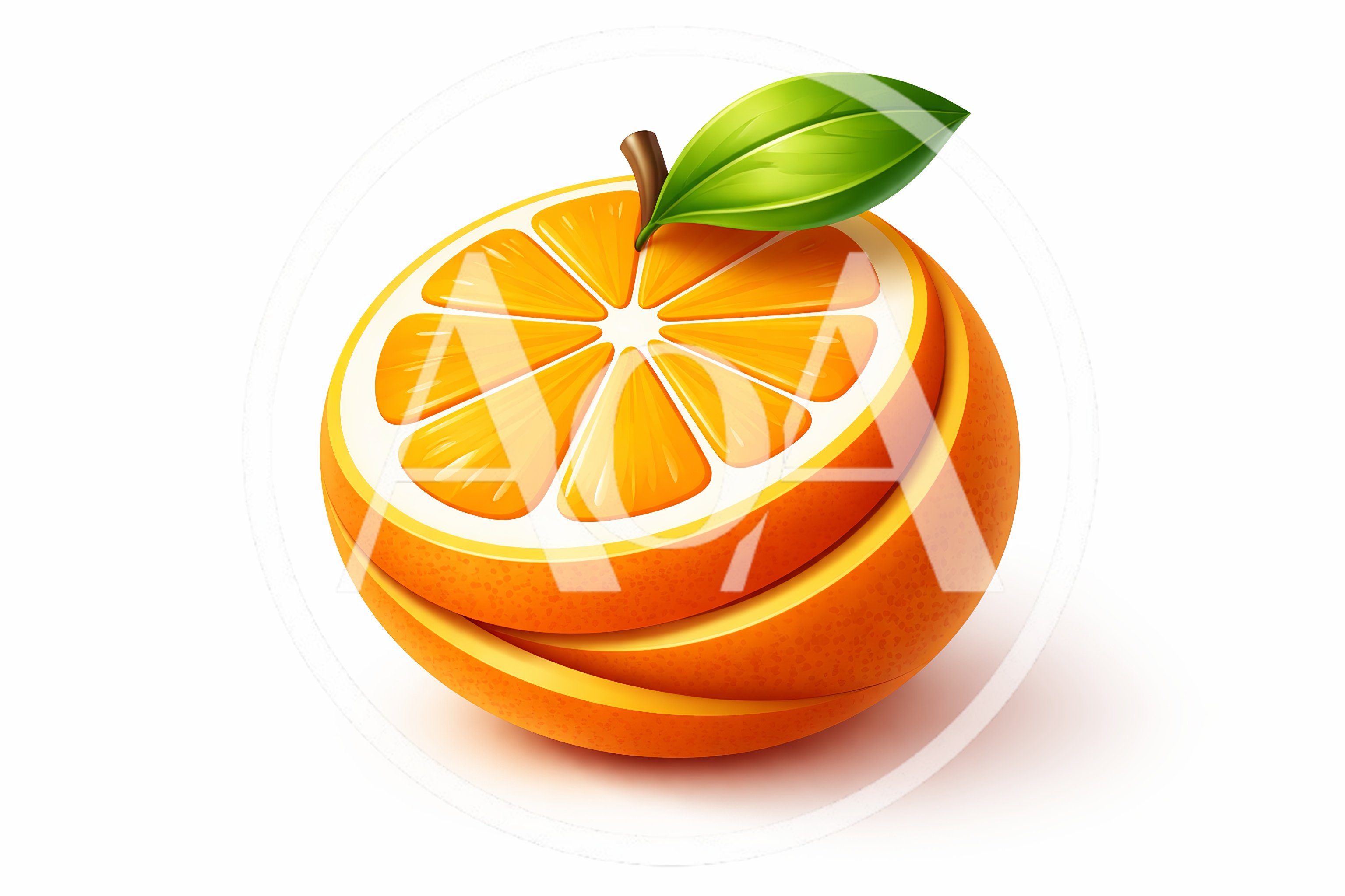Stylized Sliced Orange Fruit Illustration